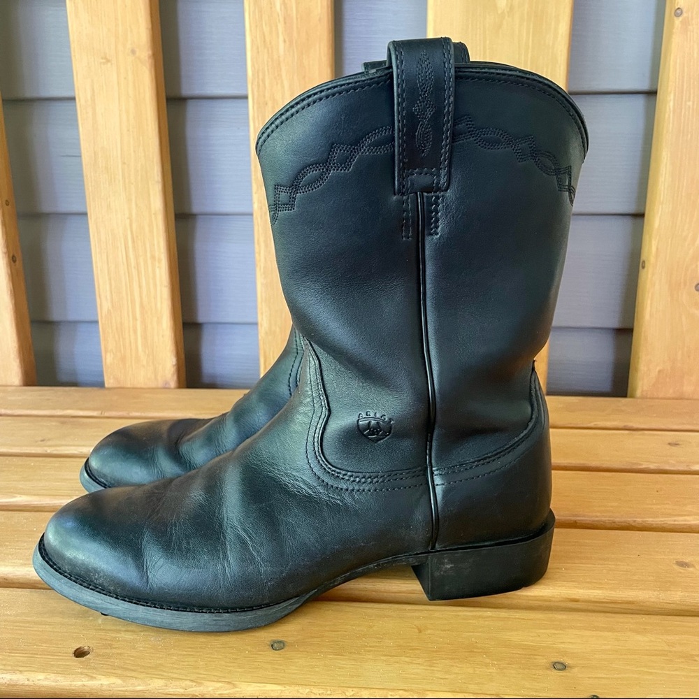 (SOLD) Ariat Heritage Roper Western Boot Black Leather